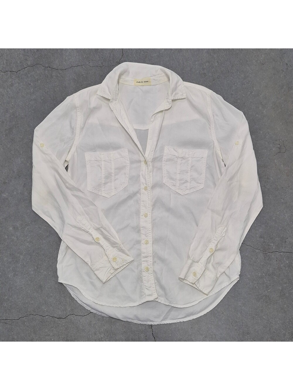 Cloth & Stone White Long Sleeve Dress Shirt